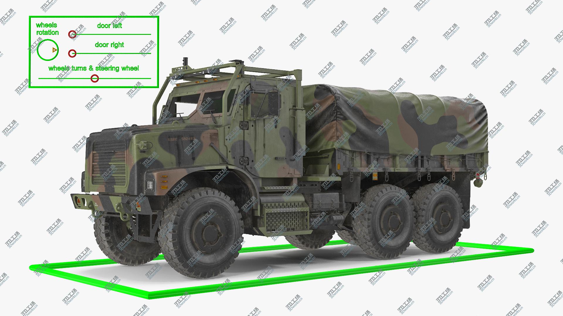 images/goods_img/20210319/3D Medium Tactical Vehicle 6x6 with Tent Dusty Rigged/3.jpg